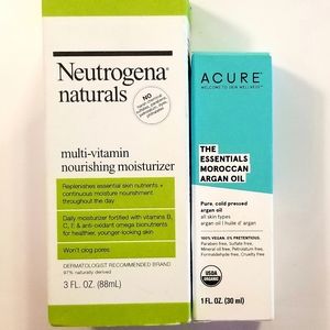 Neutrogena naturals moisturizer and Acure Organic argan oil bundle